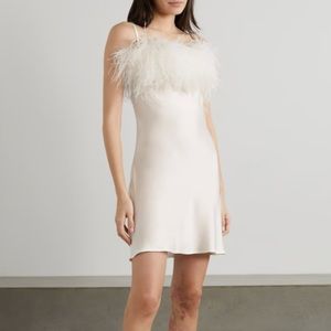 Sleeper Boheme White Feather Slip Dress